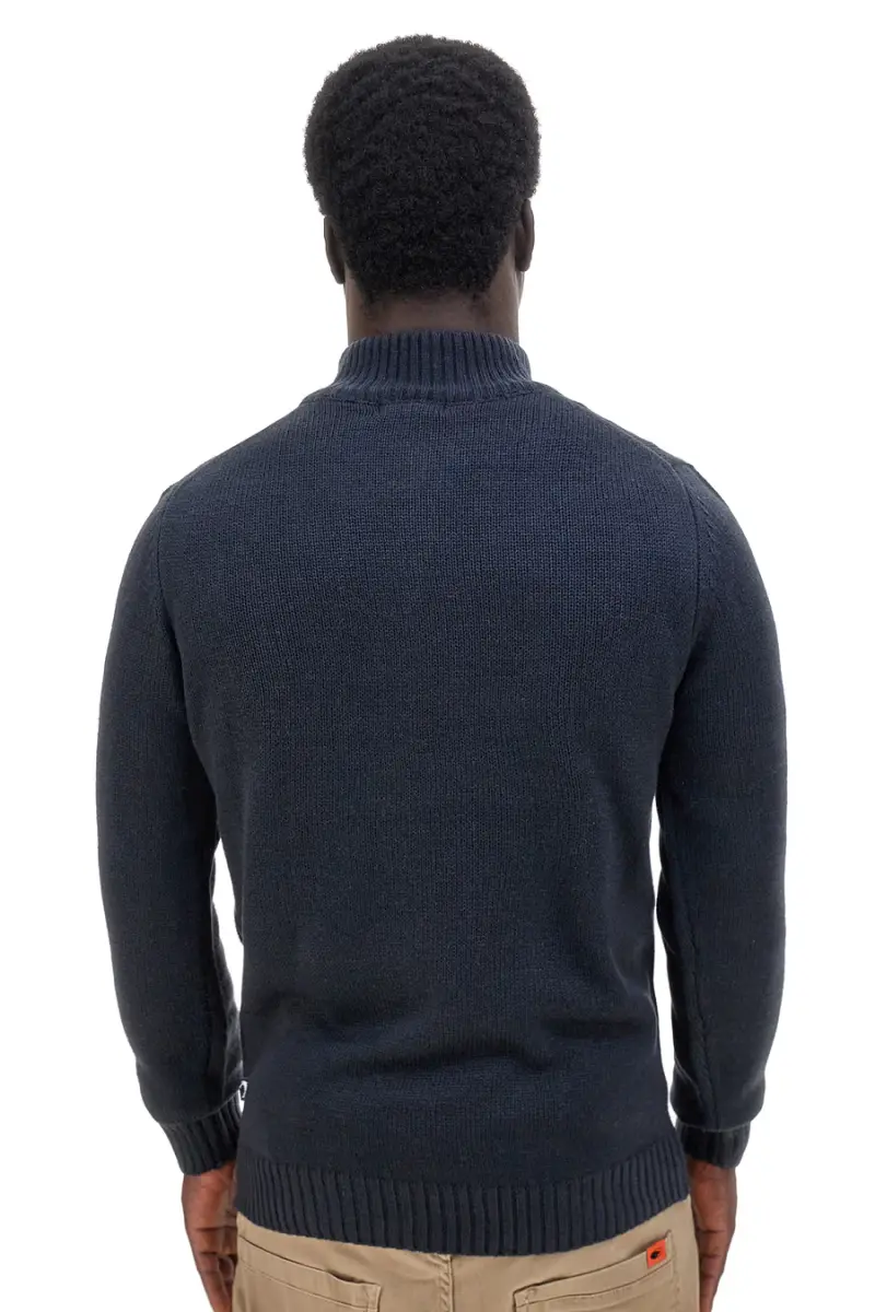 Maglione blu con collo zip in misto lana US Golf AC12 [BLUE] miniatura 5