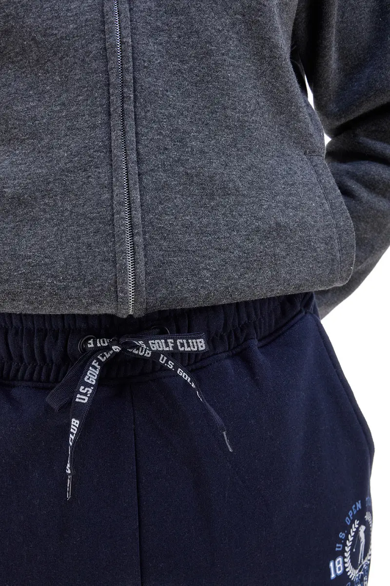 Pantaloni tuta blu in cotone e poliestere con stampa frontale U.S. Golf Club F105 [BLUE] miniatura 2