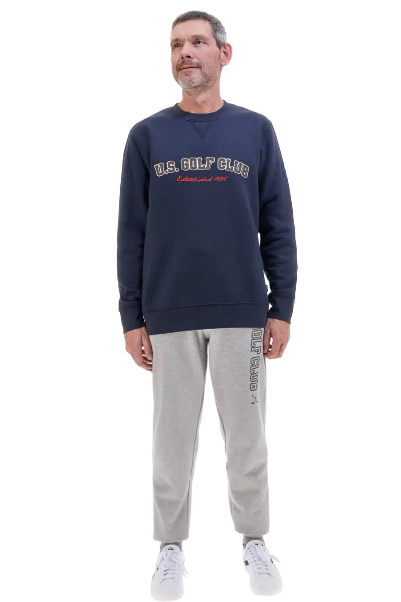 Pantaloni tuta grigi in cotone e poliestere con polsino alla caviglia U.S. Golf Club F105 [GRIGIO] miniatura 2