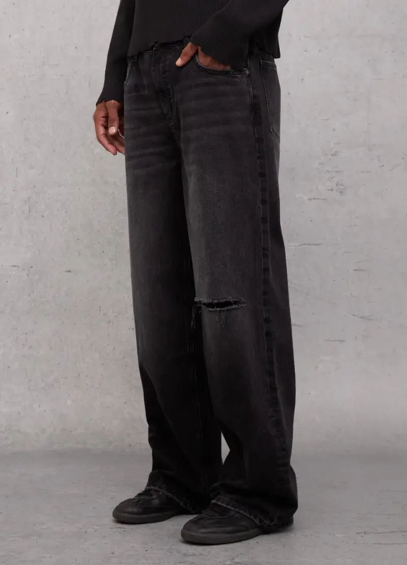 Baggy Denim Washed Black, Uomo, Nero miniatura 2