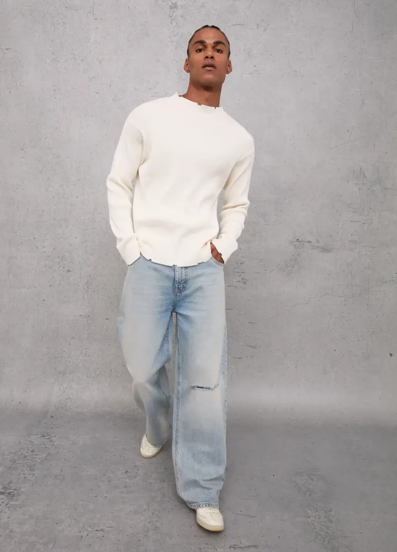 Baggy Denim Washed Light Blue, Uomo, Denim