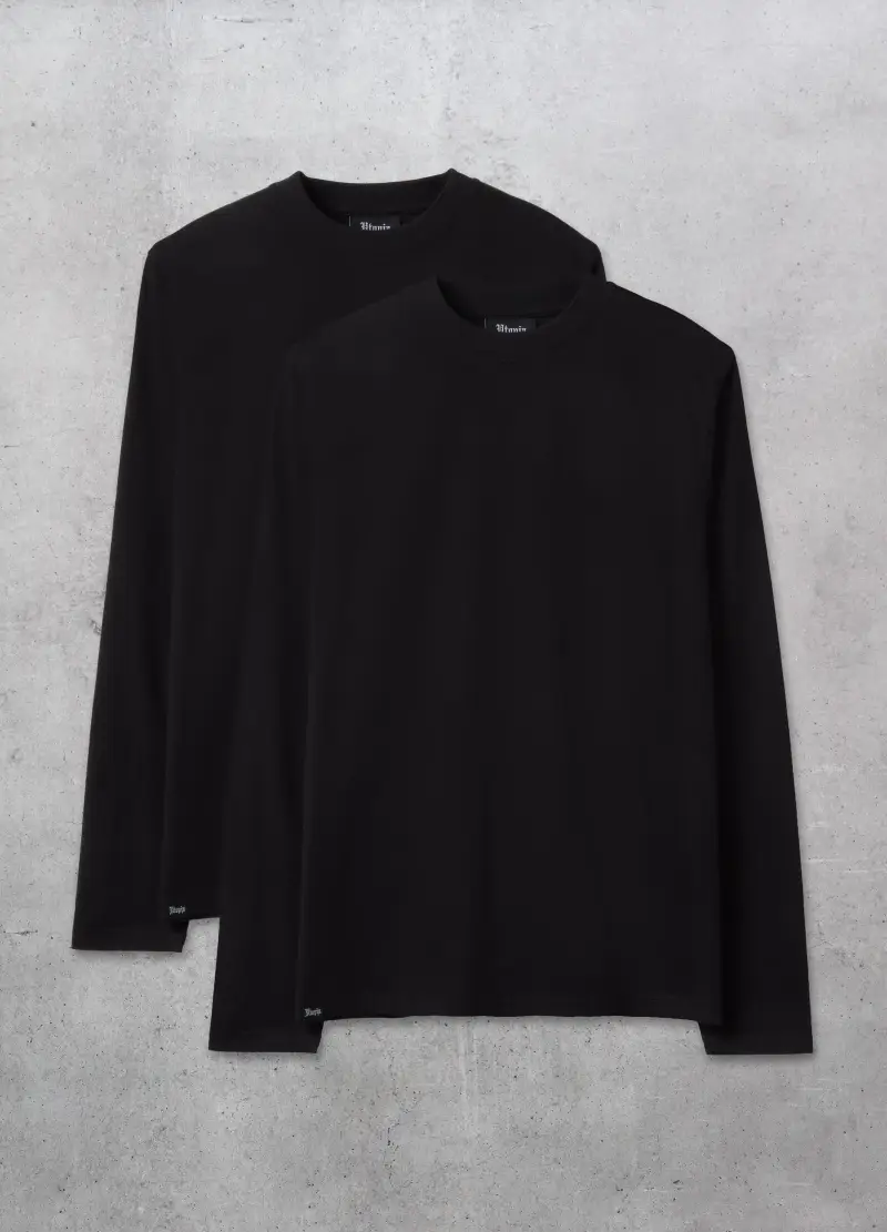 Bipack Everyday Longsleeve Black, Uomo, Nero