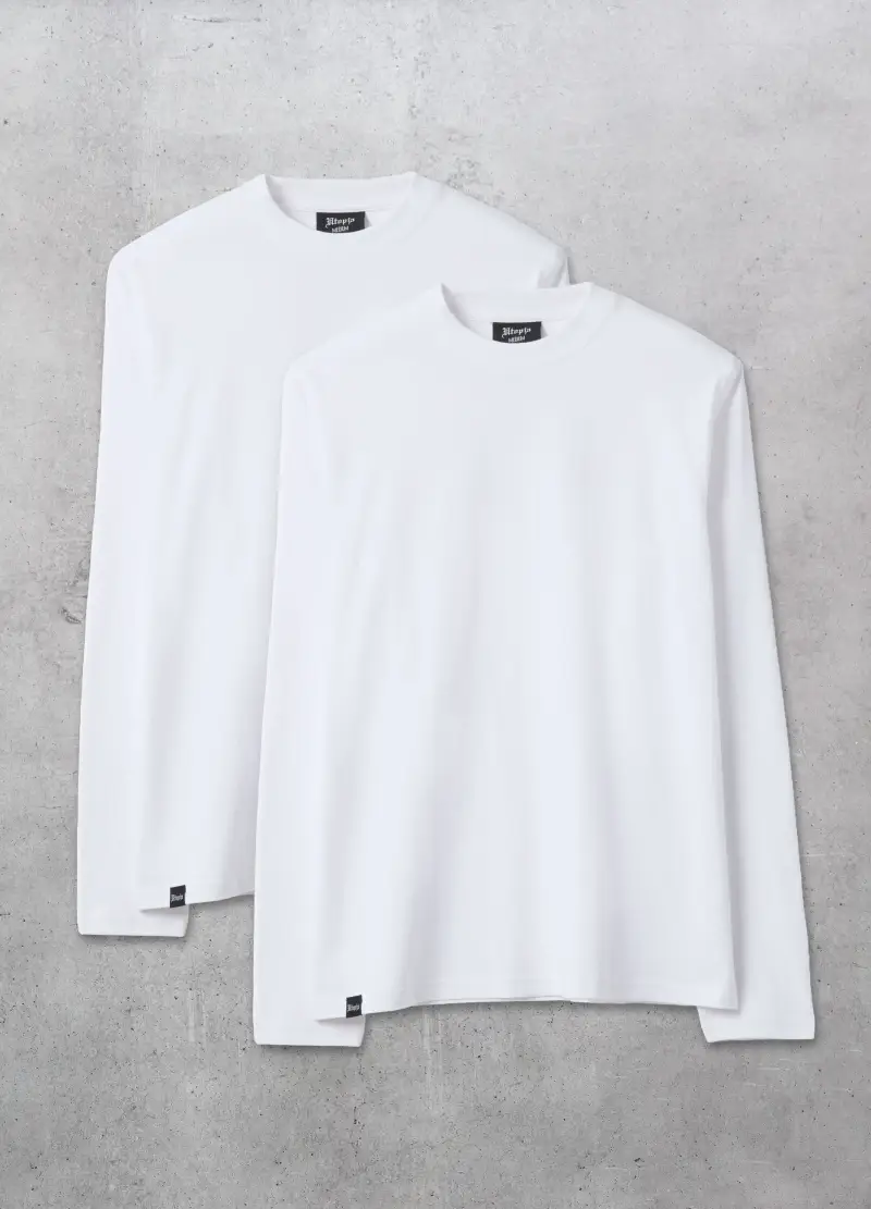 Bipack Everyday Longsleeve White, Uomo, Bianco