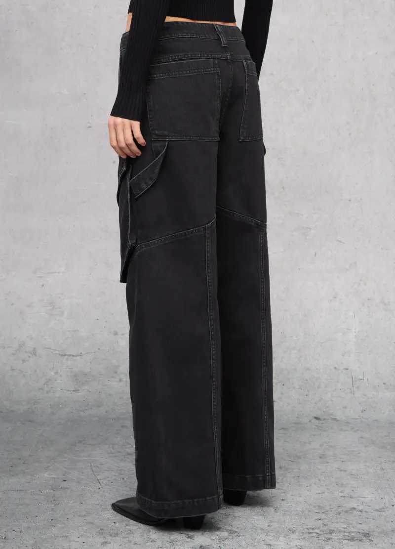 Cargo Denim Vintage Black, Donna, Nero miniatura 3