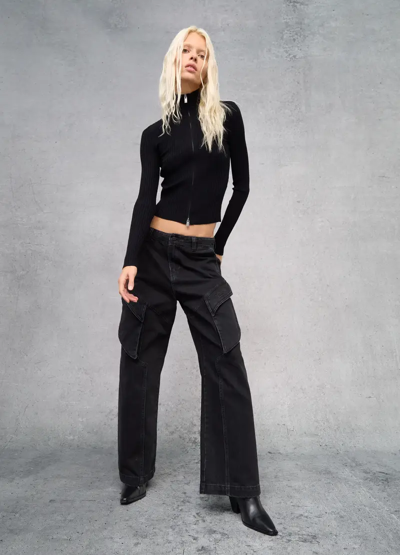 Cargo Denim Vintage Black, Donna, Nero