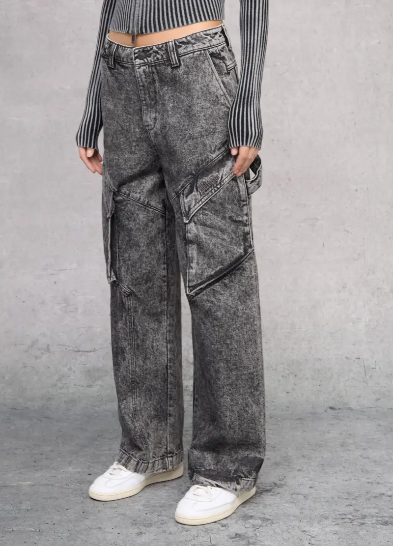 Cargo Denim Vintage Grey, Donna, Grigio miniatura 2