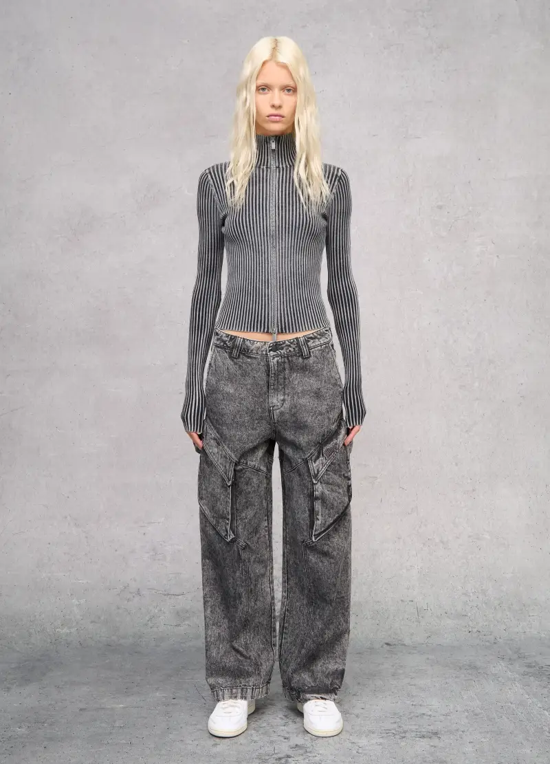 Cargo Denim Vintage Grey, Donna, Grigio miniatura 3