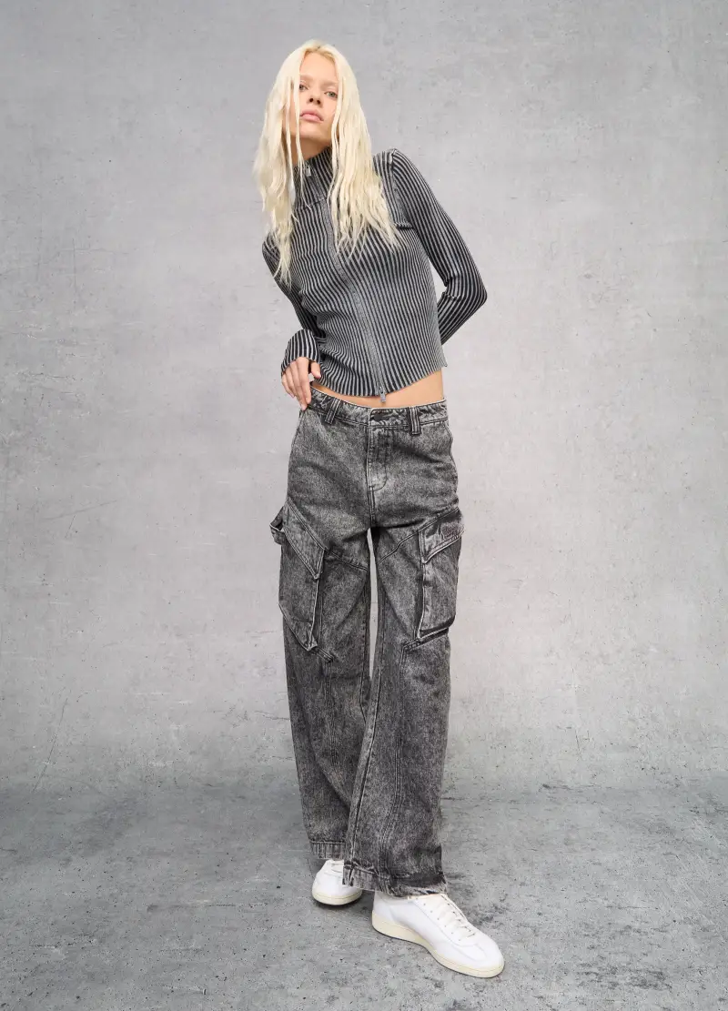 Cargo Denim Vintage Grey, Donna, Grigio