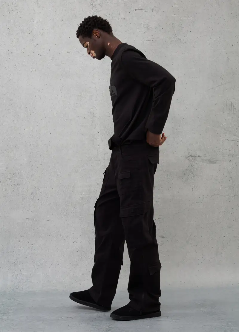 , Cargo Pants Black, Uomo, Nero miniatura 2