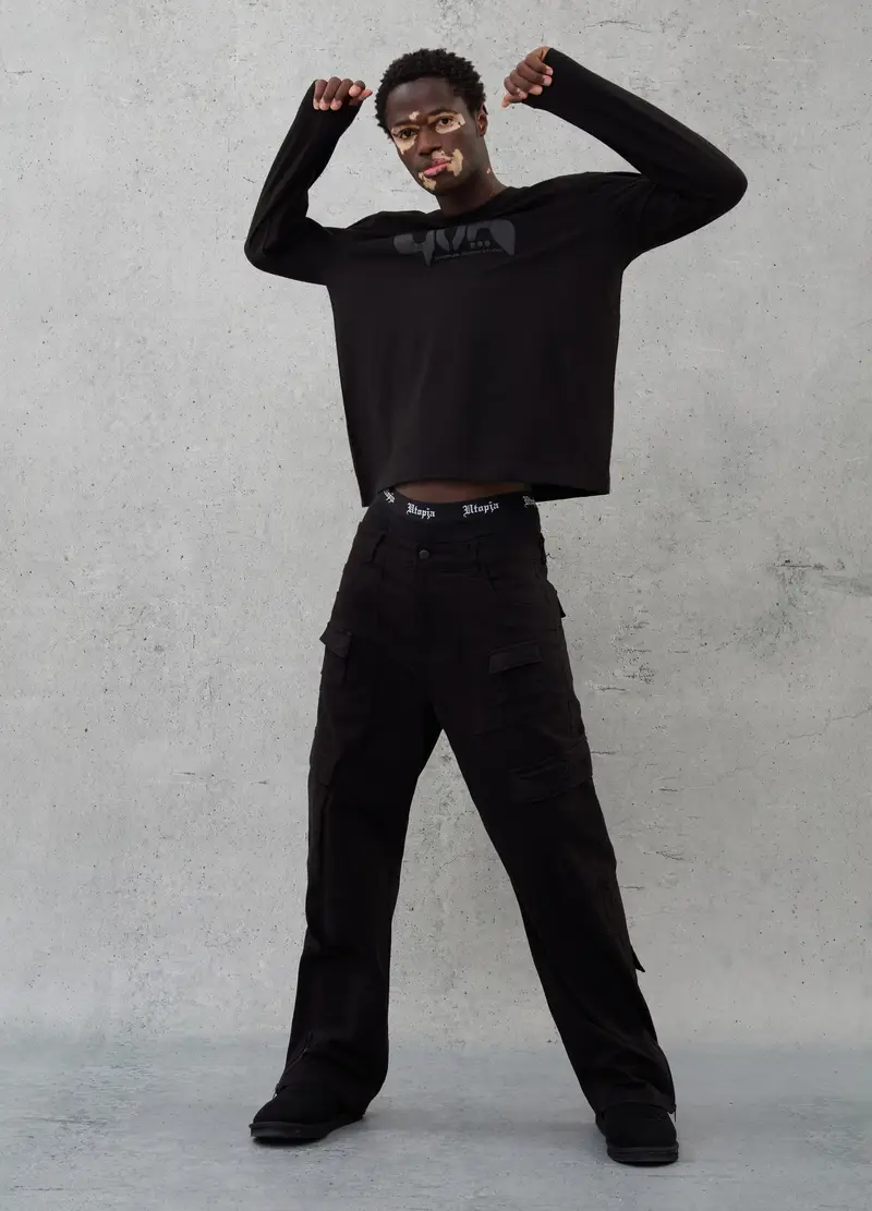 Cargo Pants Black, Uomo, Nero