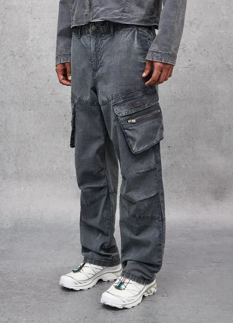 Cargo Pants Washed Grey, Uomo, Grigio miniatura 2