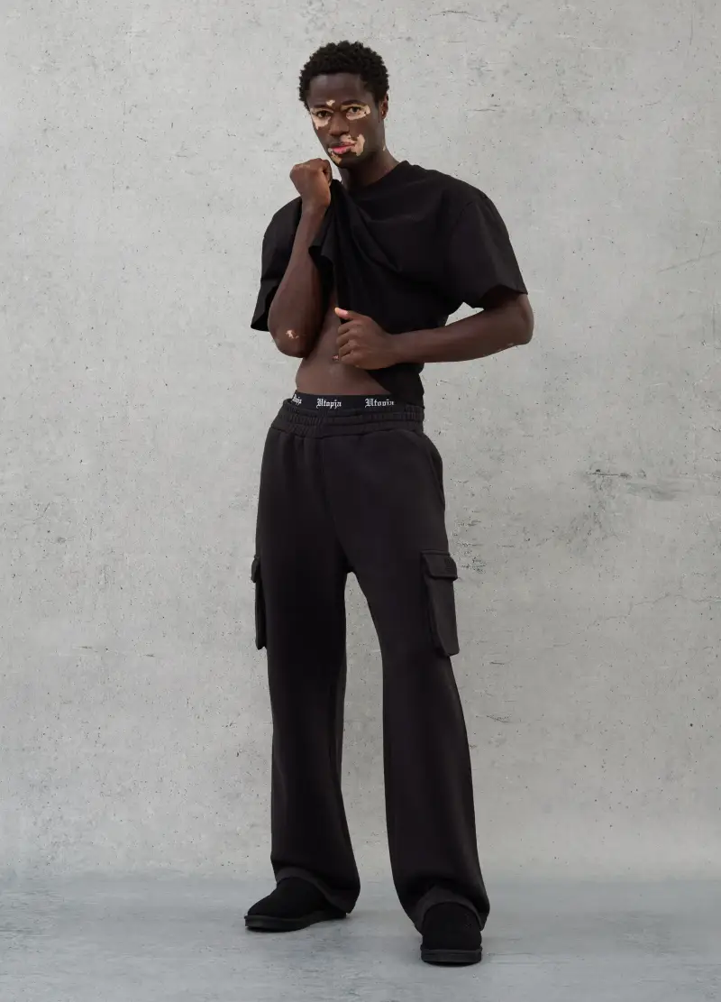 Cargo Sweatpants Black, Uomo, Nero