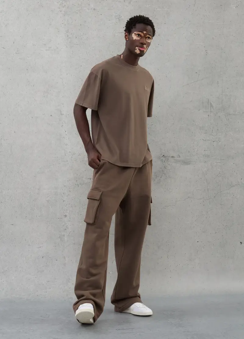 Cargo Sweatpants Cappuccino Brown, Uomo, Marrone
