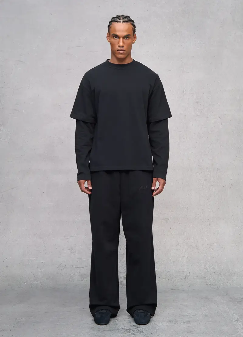 Double Longsleeve Black, Uomo, Nero miniatura 3