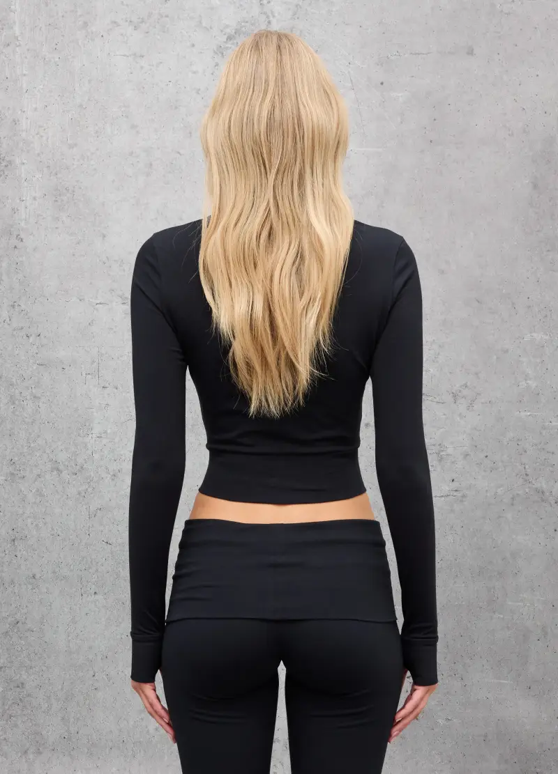 Fitted Full-zip Black, Donna, Nero miniatura 2