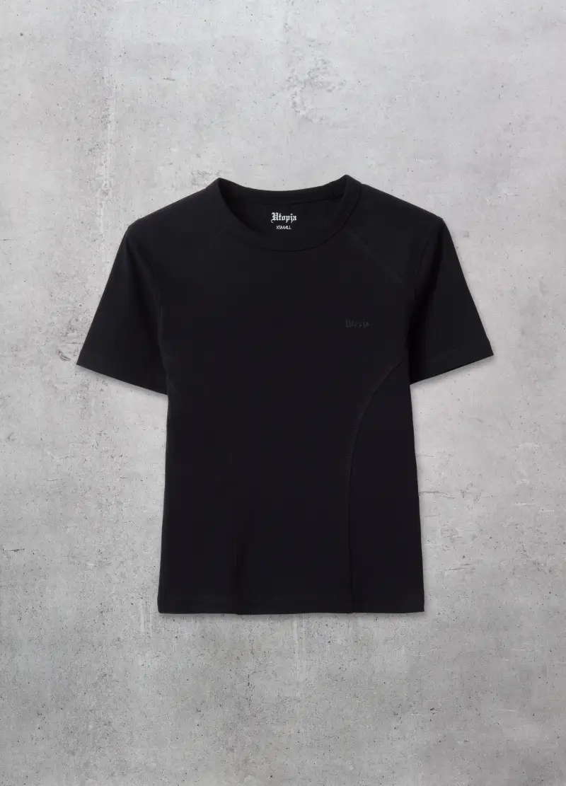 Fitted Logo T-shirt Black, Donna, Nero