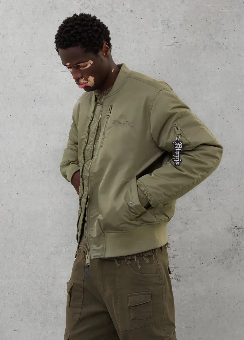 UTOPJA, Perfect Bomber Jacket Military Green, Uomo, Verde, Taglia: XL