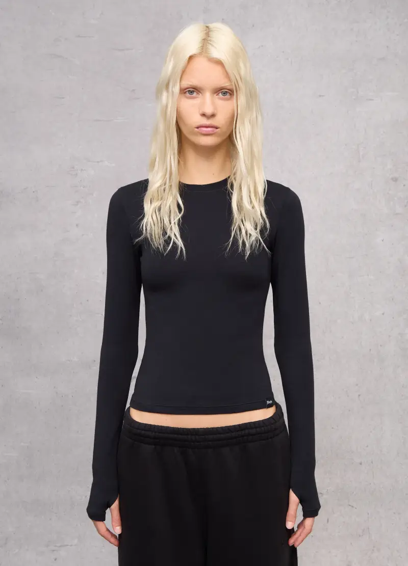 Perfect Longsleeve Black, Donna, Nero miniatura 2