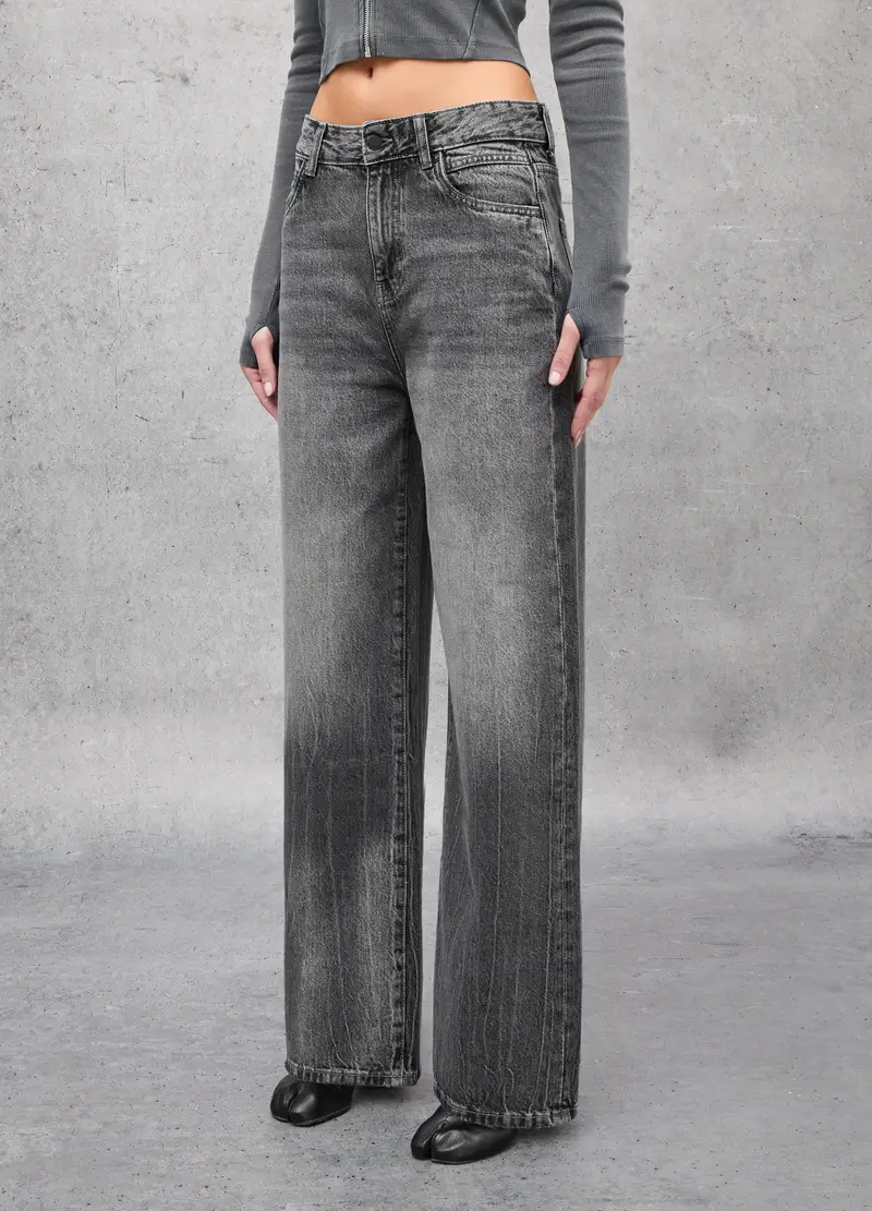 Relaxed Denim Acid Black, Donna, Grigio miniatura 2