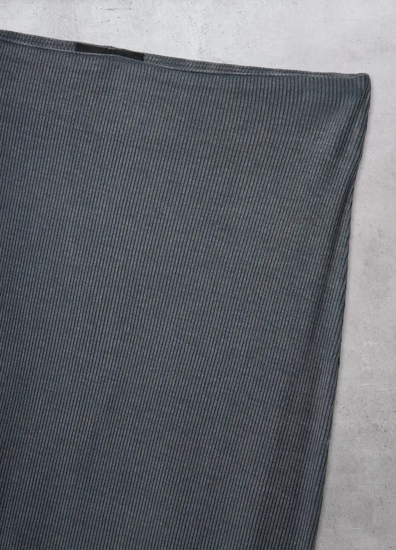 Ribbed Long Skirt Vintage Grey, Donna, Grigio miniatura 2
