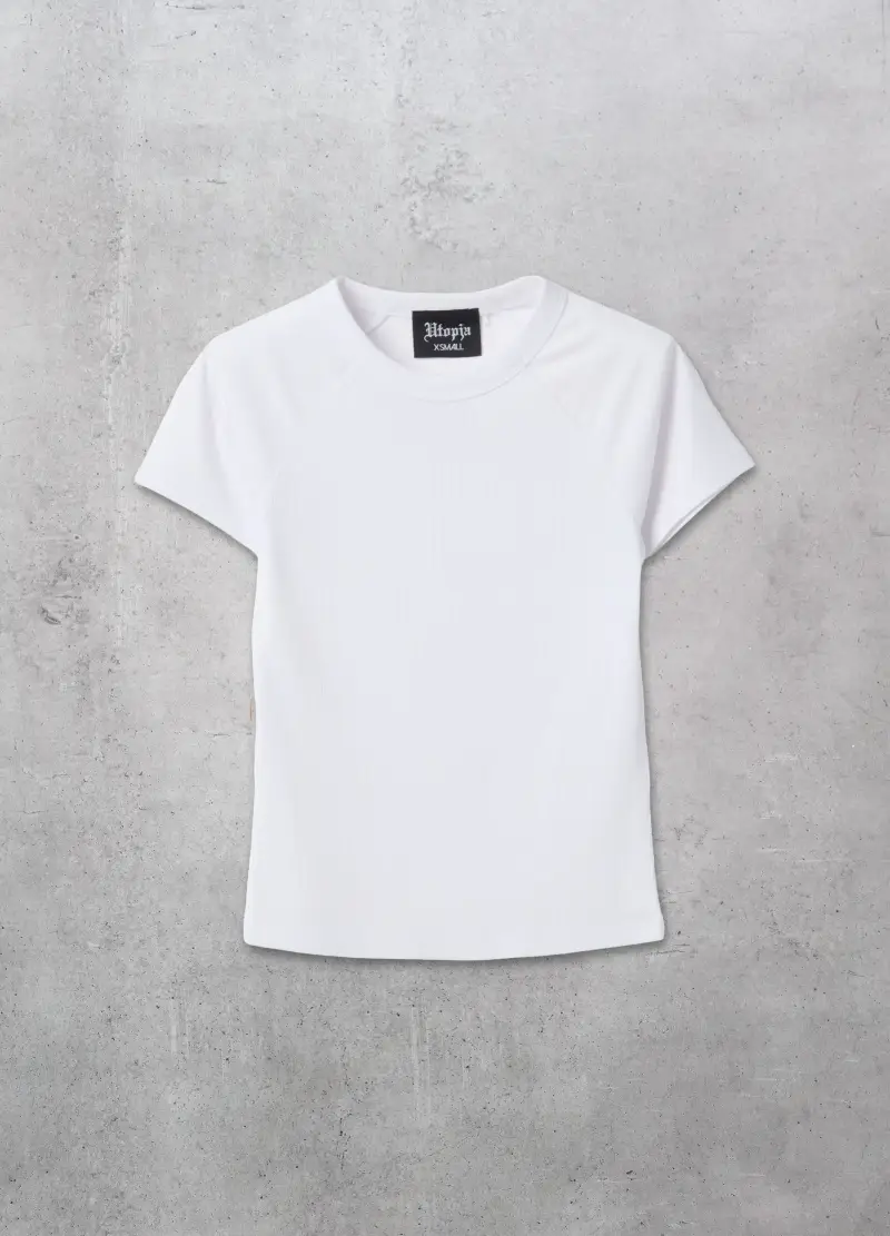 Ribbed Perfect T-shirt White, Donna, Bianco