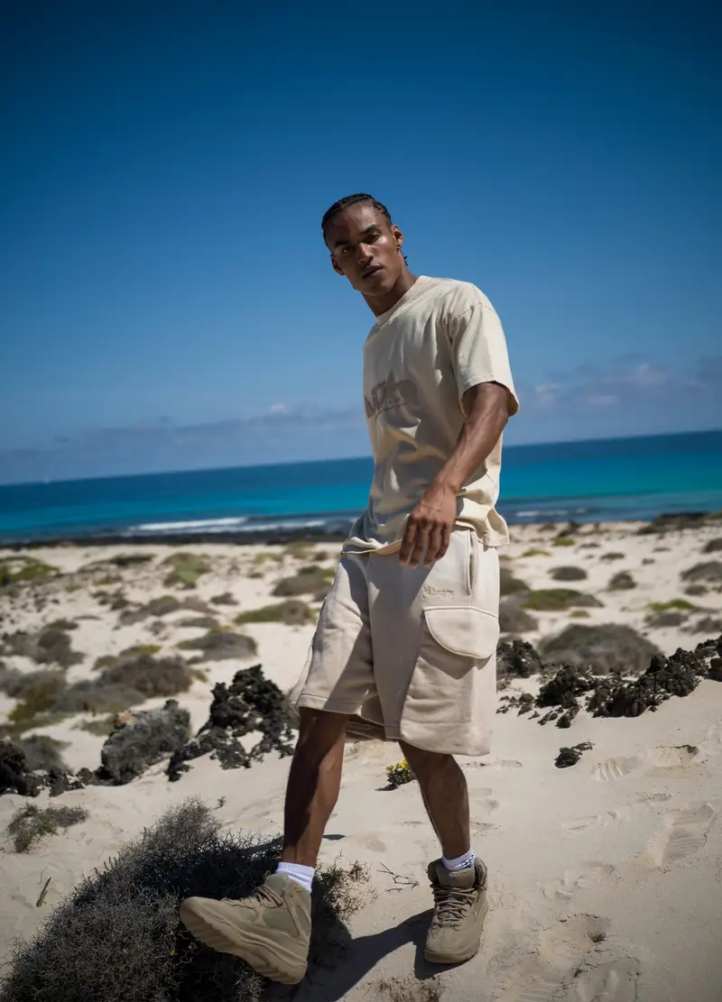 UTOPJA, Sunfaded Cargo Sweat Shorts Sand, Uomo, Beige, Taglia: M