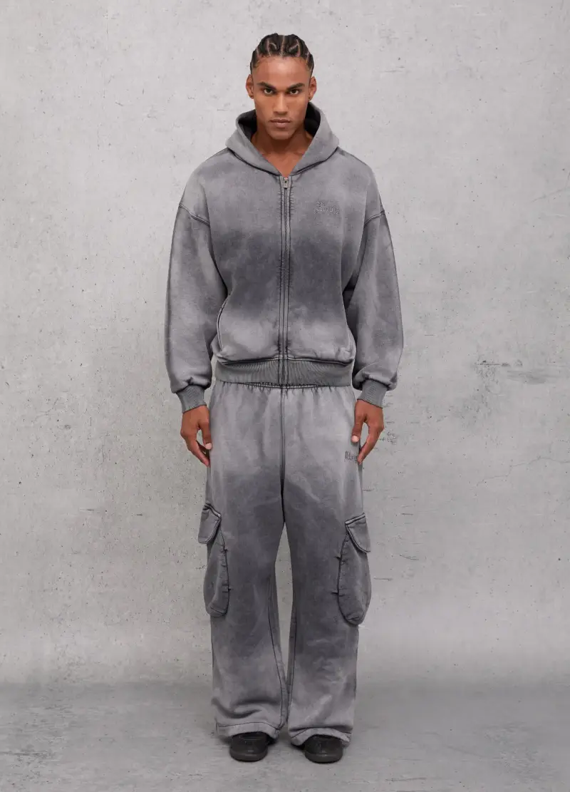 , Sunfaded Cargo Sweatpants Vintage Grey, Uomo, Grigio miniatura 2
