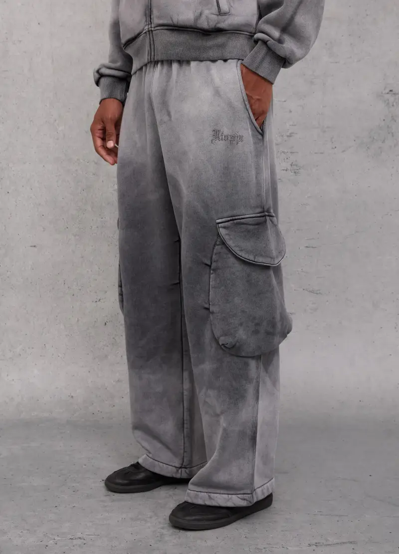 Sunfaded Cargo Sweatpants Vintage Grey, Uomo, Grigio