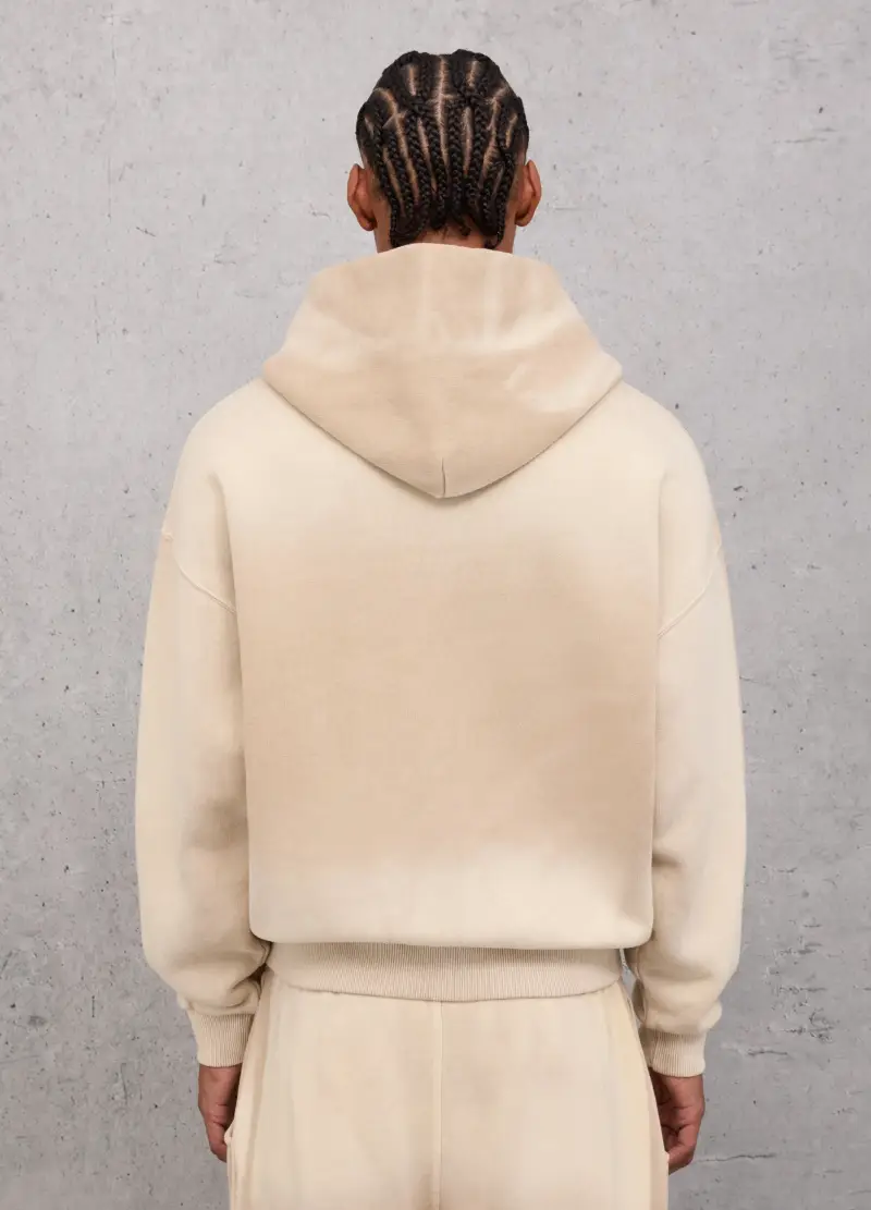 Sunfaded Zip Hoodie Vintage Sand, Uomo, Beige miniatura 3