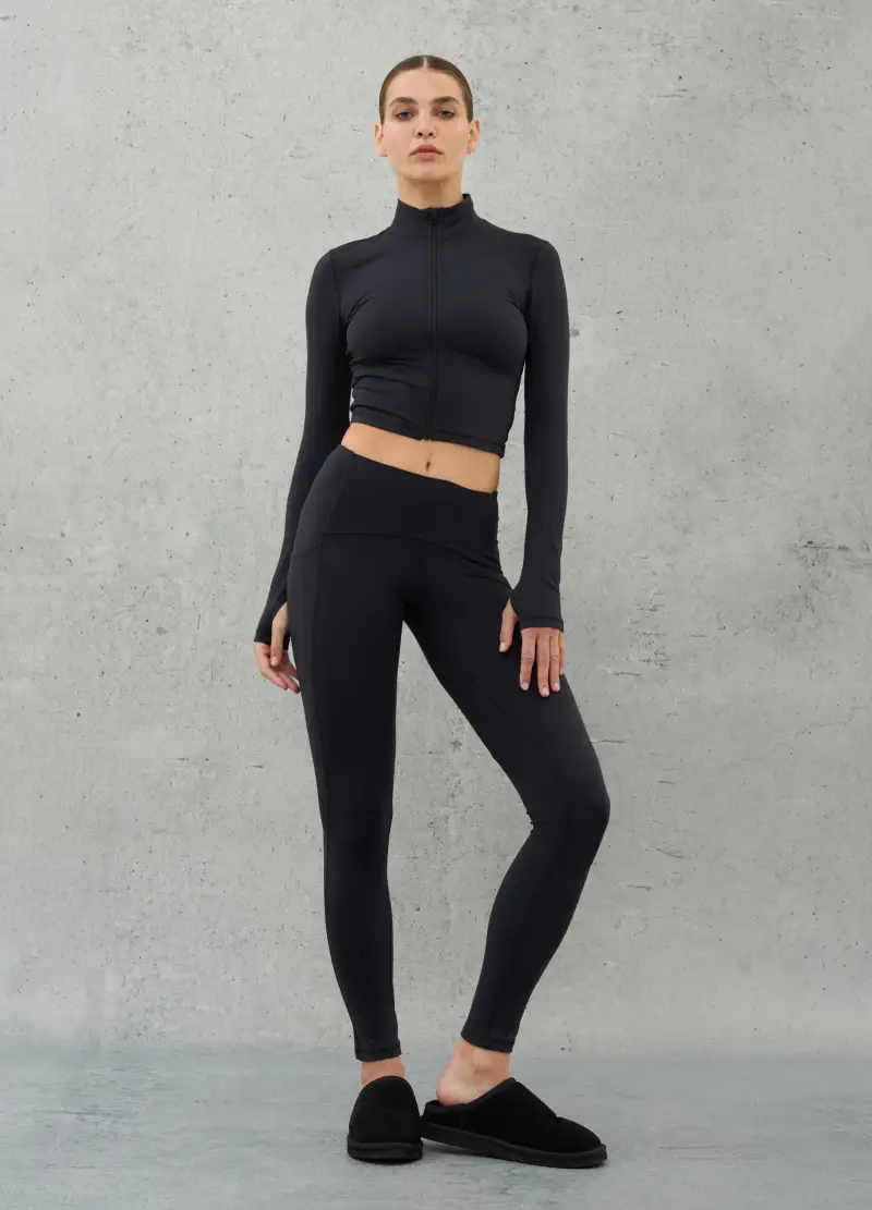 Technical Leggings Black, Donna, Nero