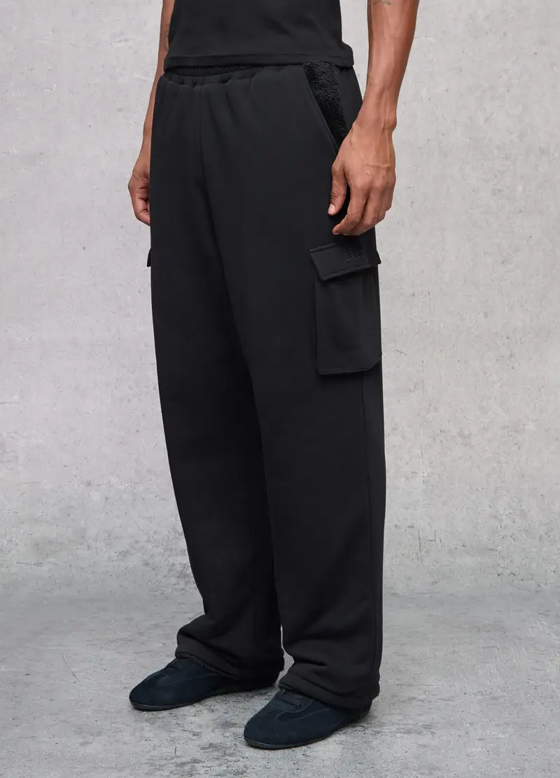 , Teddy Cargo Sweatpants Black, Uomo, Nero miniatura 2