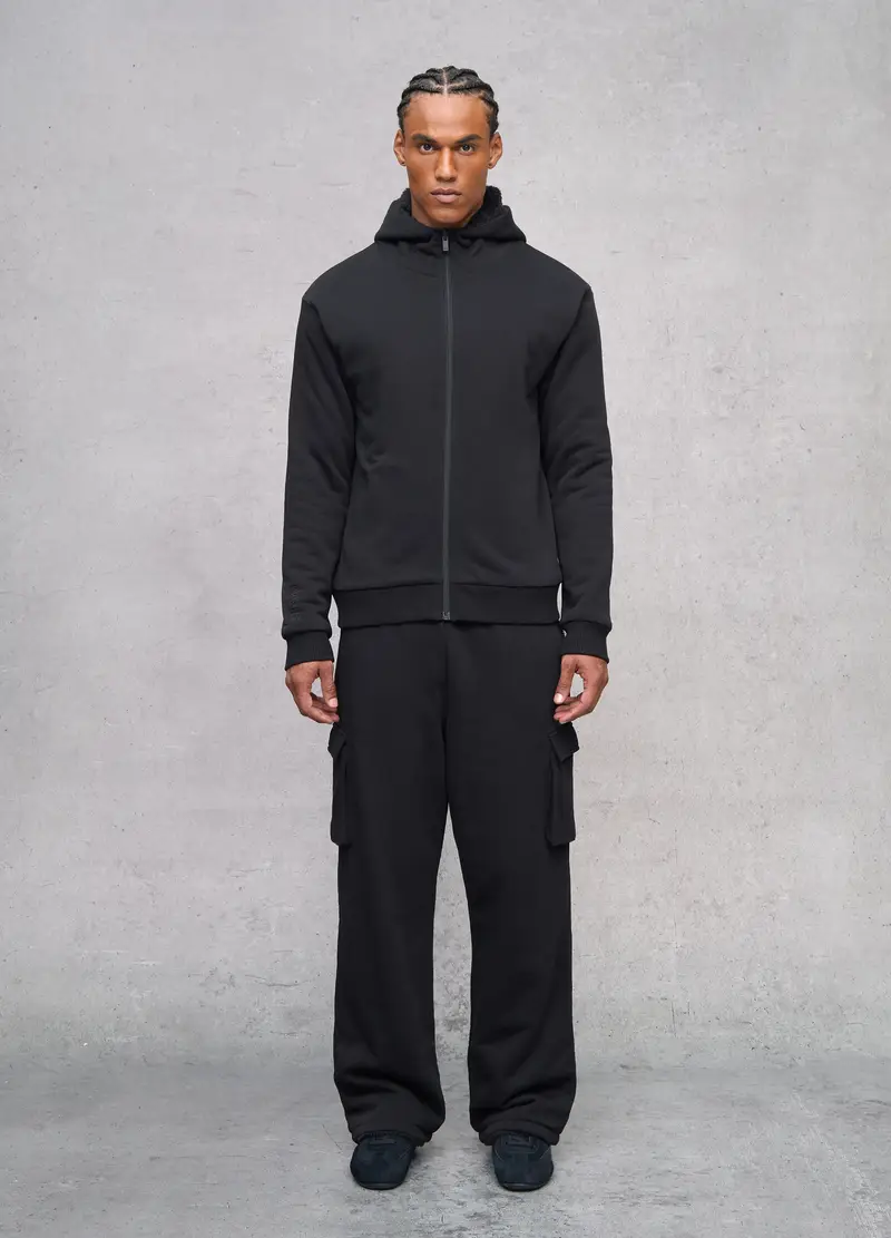 , Teddy Cargo Sweatpants Black, Uomo, Nero miniatura 3