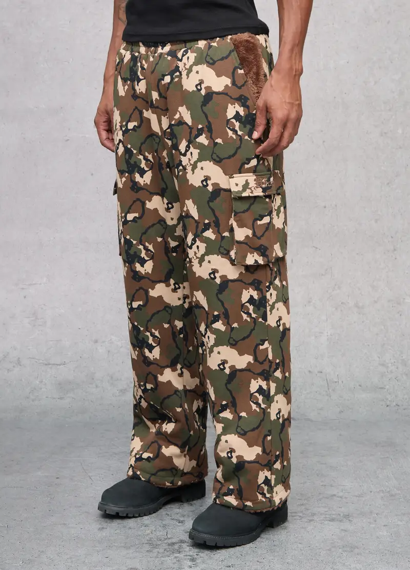 Teddy Cargo Sweatpants Camouflage, Uomo, Multicolor miniatura 2
