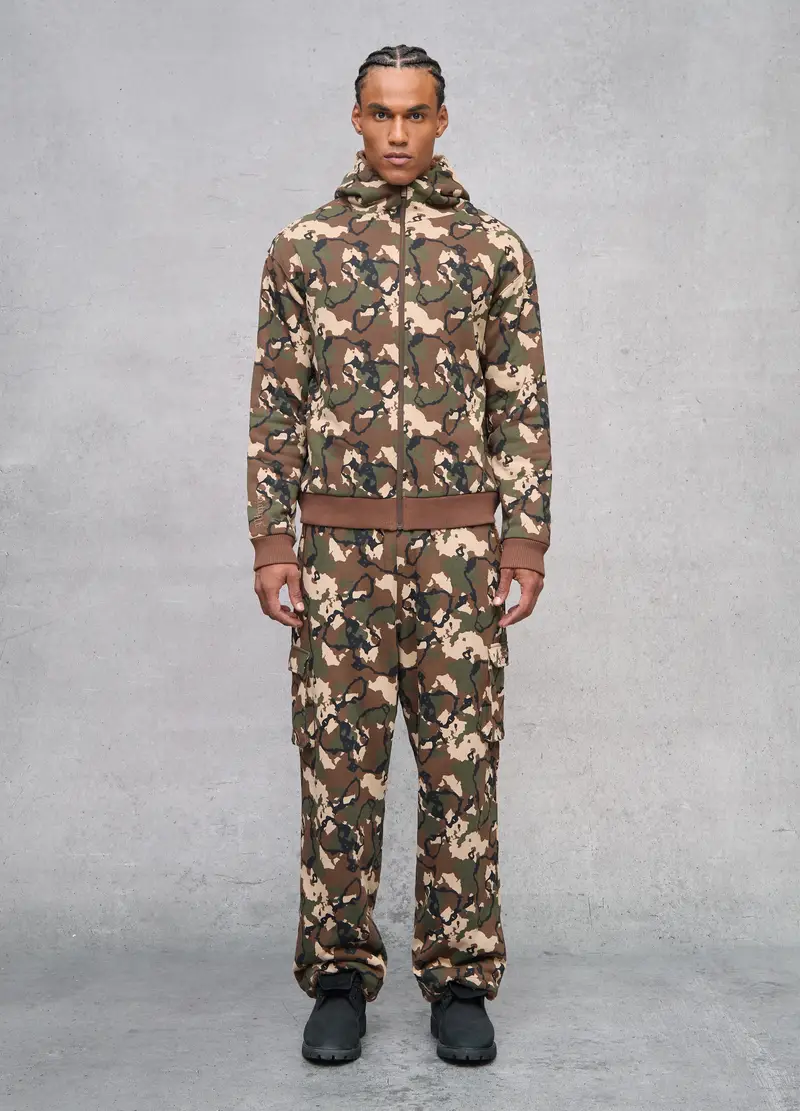 Teddy Cargo Sweatpants Camouflage, Uomo, Multicolor miniatura 3
