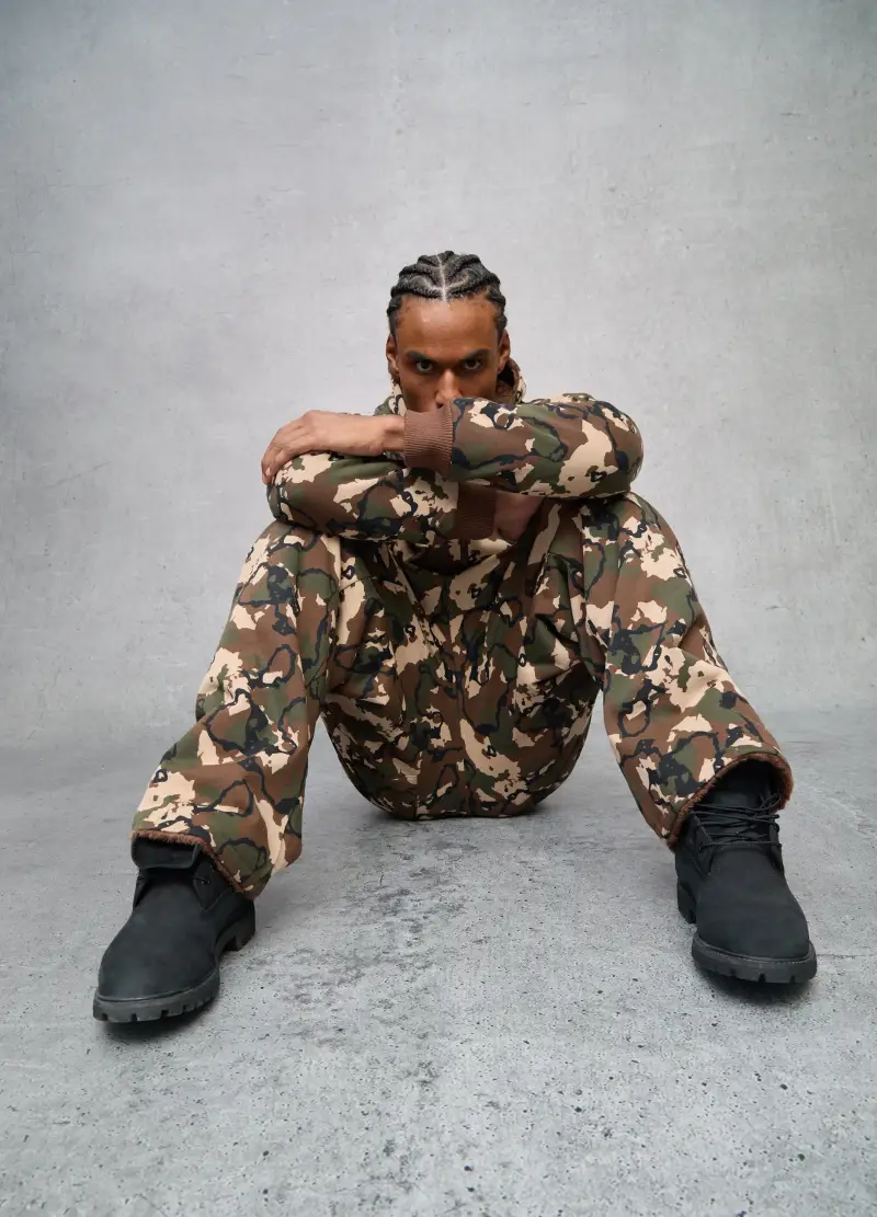 Teddy Cargo Sweatpants Camouflage, Uomo, Multicolor