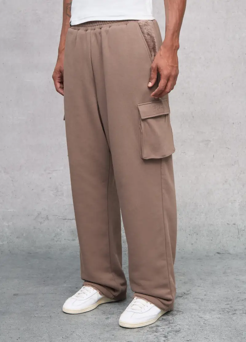 Teddy Cargo Sweatpants Mocha, Uomo, Marrone miniatura 3