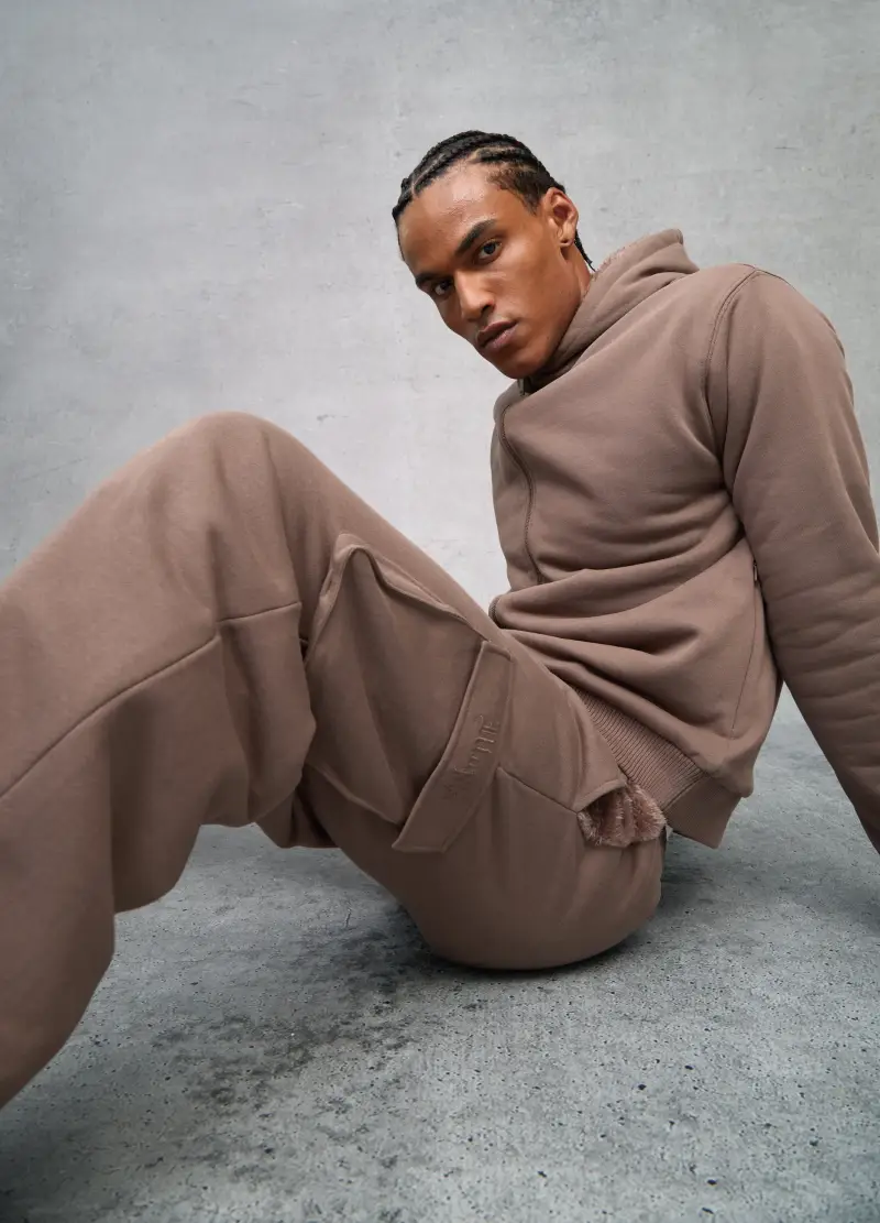Teddy Cargo Sweatpants Mocha, Uomo, Marrone