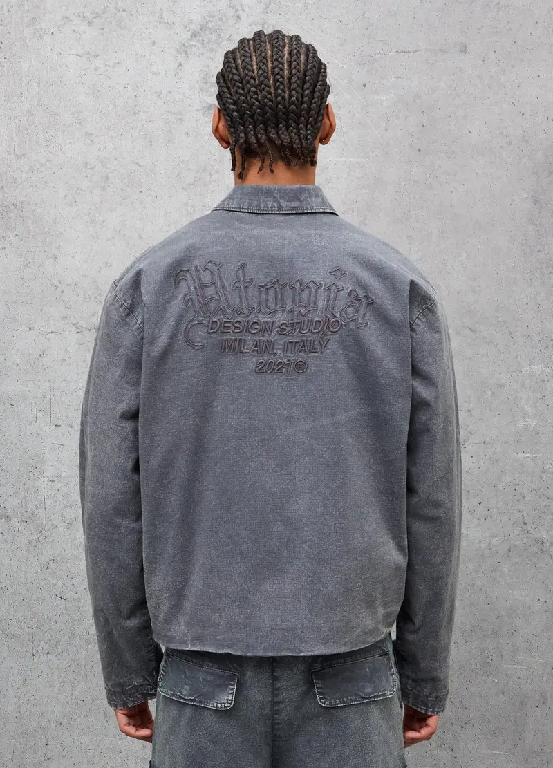 Work Jacket Washed Grey, Uomo, Grigio miniatura 2