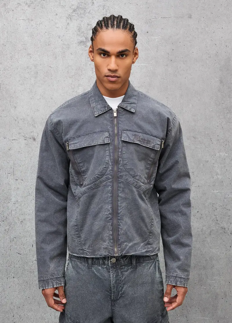 Work Jacket Washed Grey, Uomo, Grigio