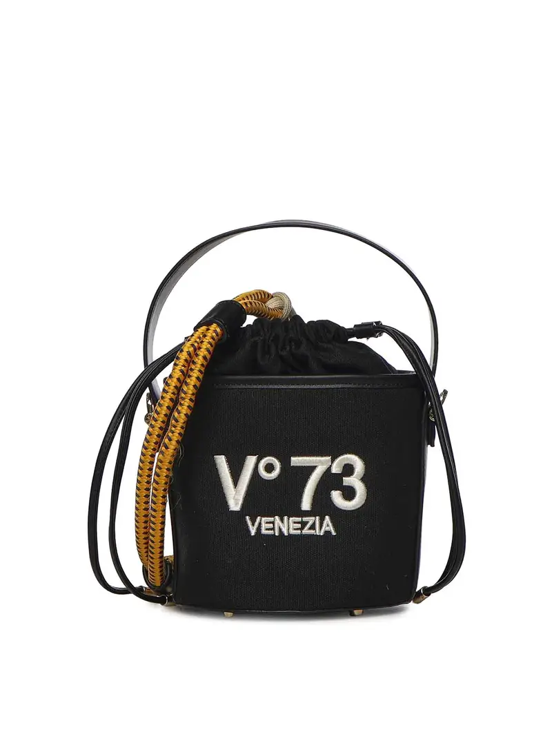 Borsa A Secchiello Con Logo Nero