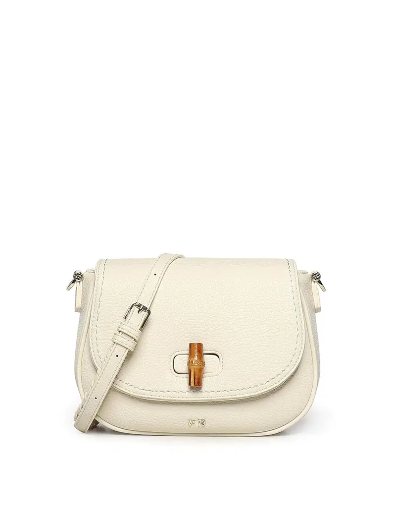 Borsa a tracolla con logo Beatrice Beige