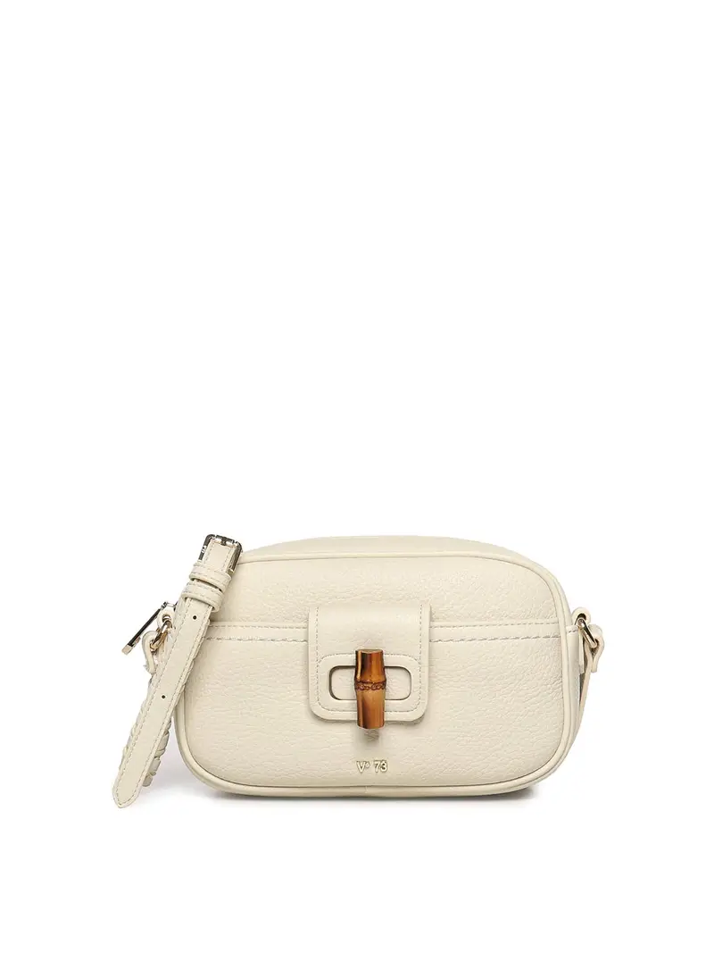 Borsa a tracolla con logo Beige