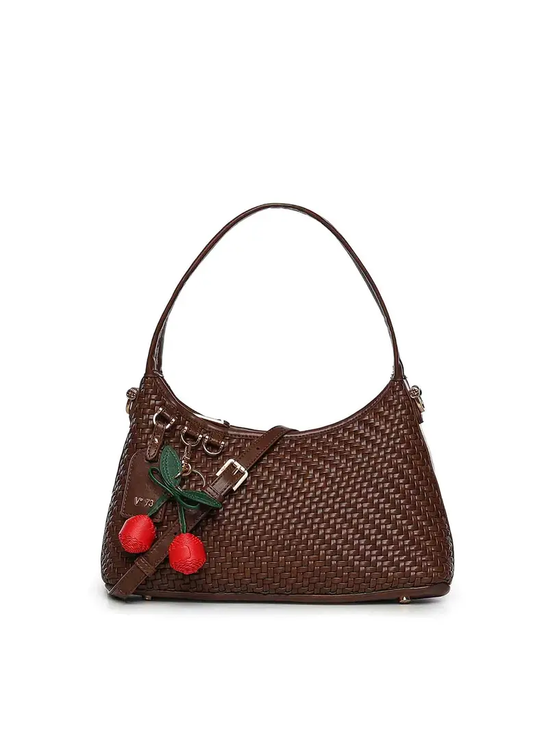 Borsa a tracolla Zelda in pelle Marrone Scuro