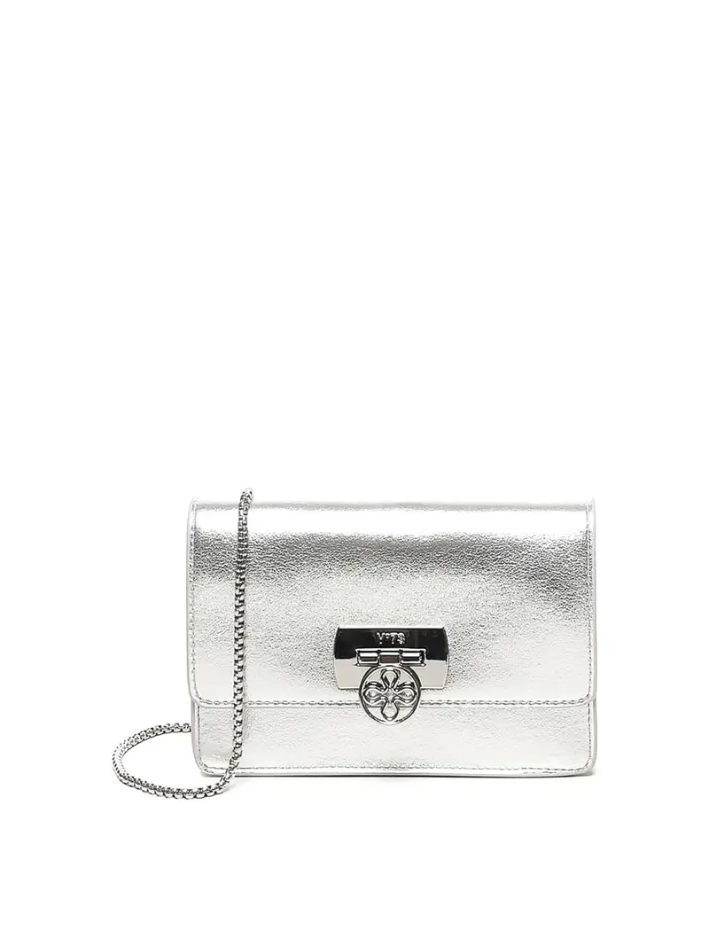 Borsa da festa con logo Argento