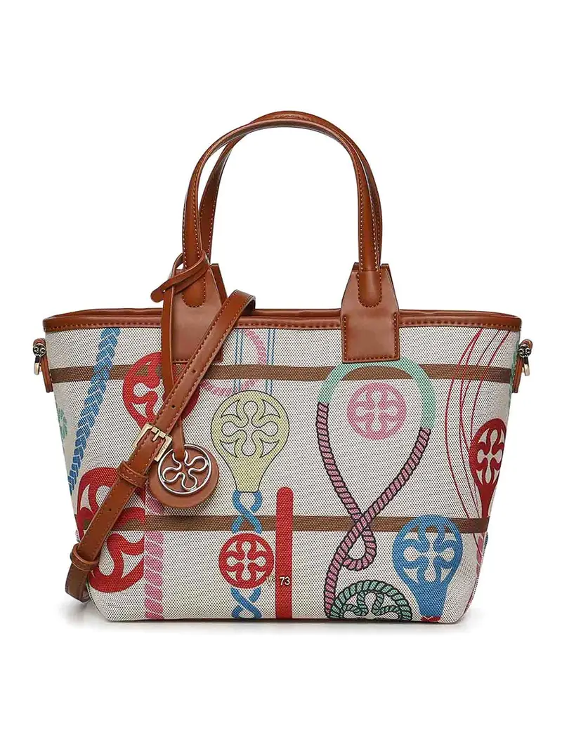Borsa Tote Guenda Con Logo Multicolore