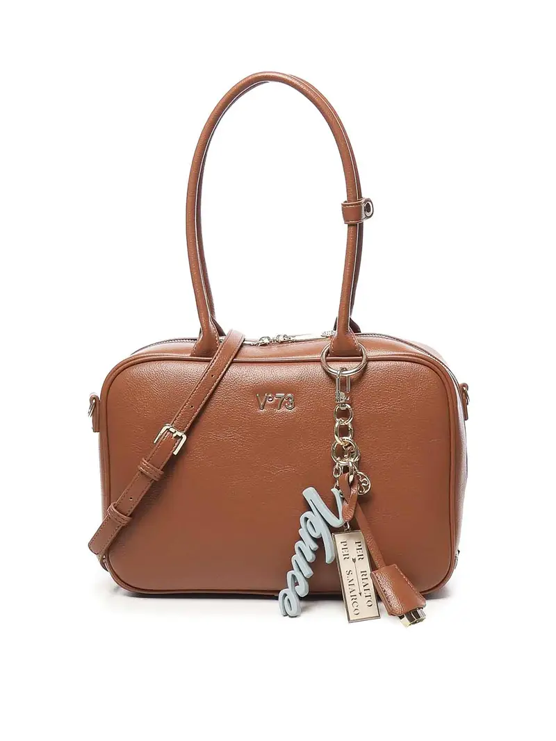 Penelope Bag con logo Marrone