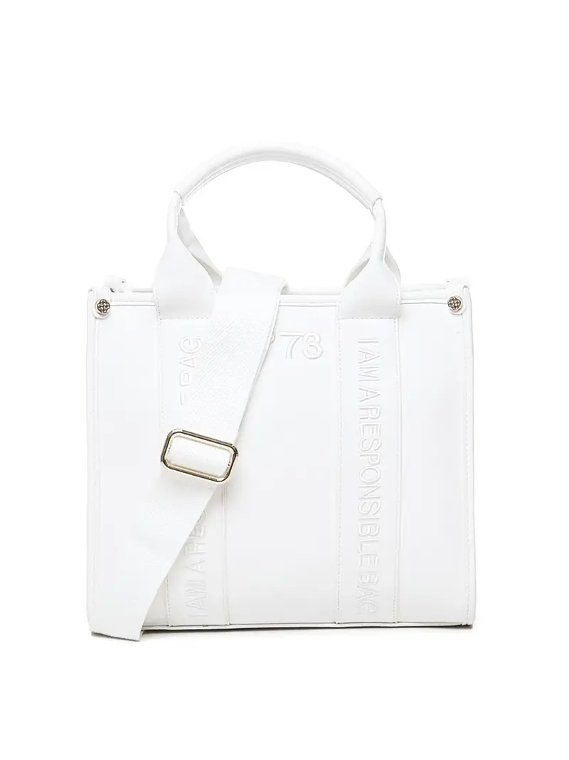 Tote bag con ricamo Bianco
