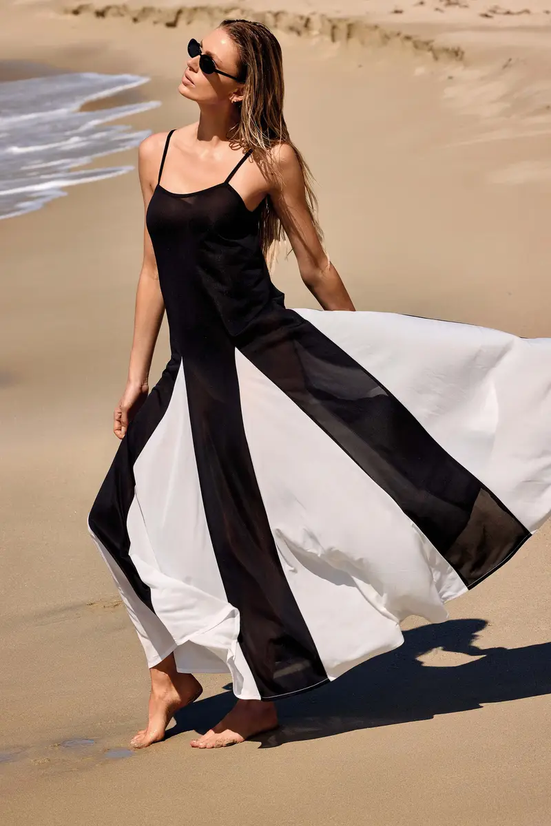 ABITO LUNGO CON SPALLINE INGRID | Colore Multi |