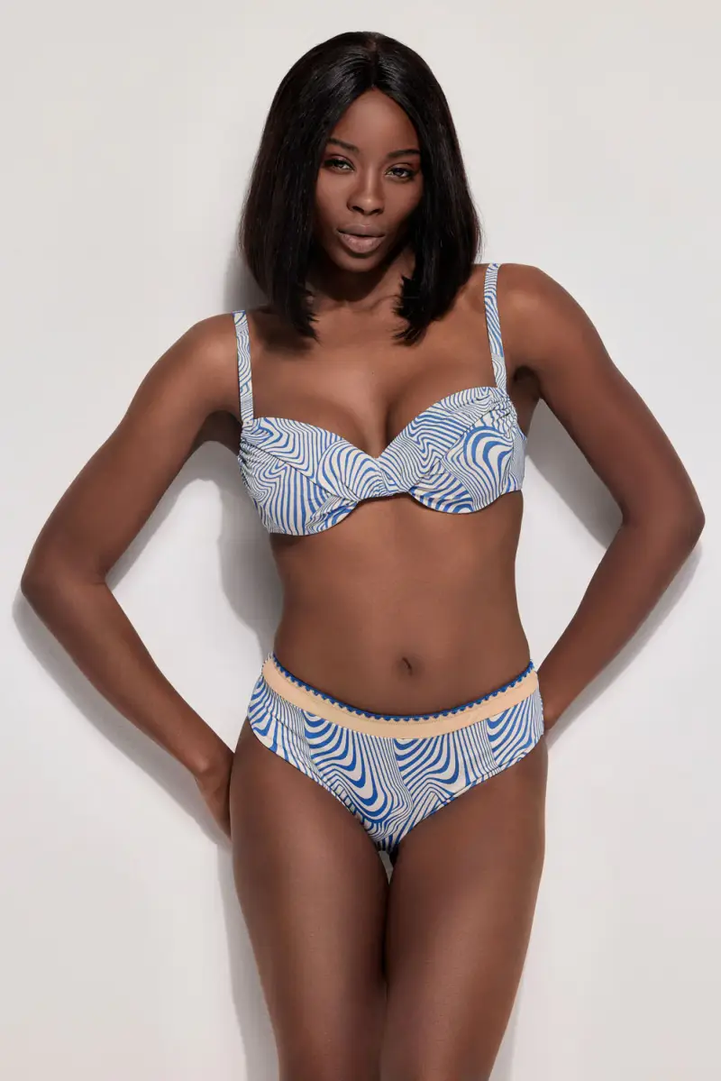 BIKINI CON FERRETTO MORA | Colore Blu | Coppa |