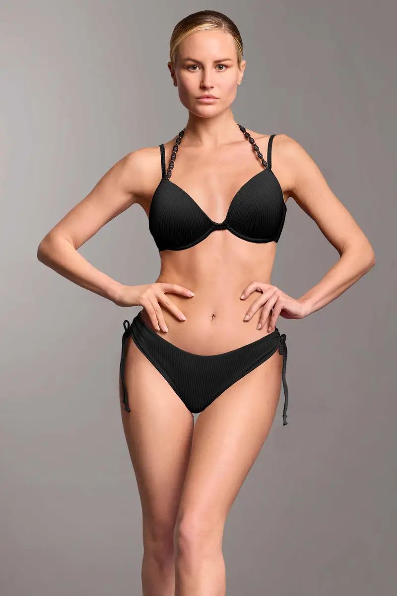 BIKINI PUSH-UP CON FERRETTO ZAIRA | Colore Nero |